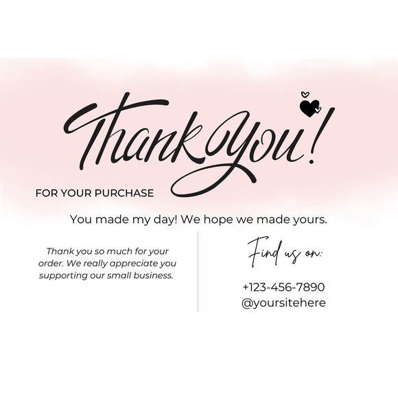 Handmade Thank You Card For You Business Set Of 50 - Picture 1 of 5